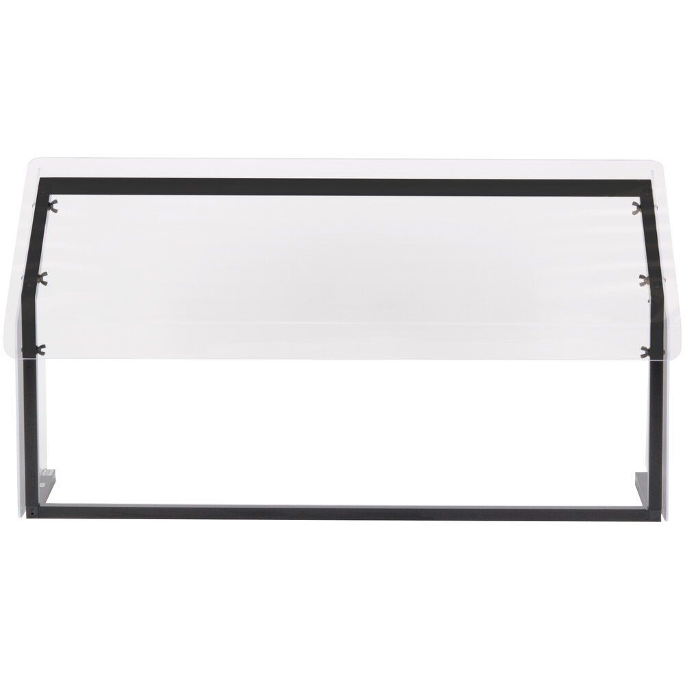 Carlisle 914803 48" x 12 1/4" x 13 1/4" Black Standard Single Sneeze Guard for Five Star Buffet Bars