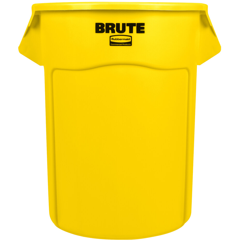 Rubbermaid® FG265500YEL BRUTE 55 Gallon Yellow Round Trash Can