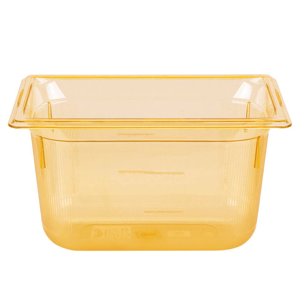 Vollrath 9046410 Super Pan® 1/4 Size Amber High Heat Plastic Food Pan - 6" Deep