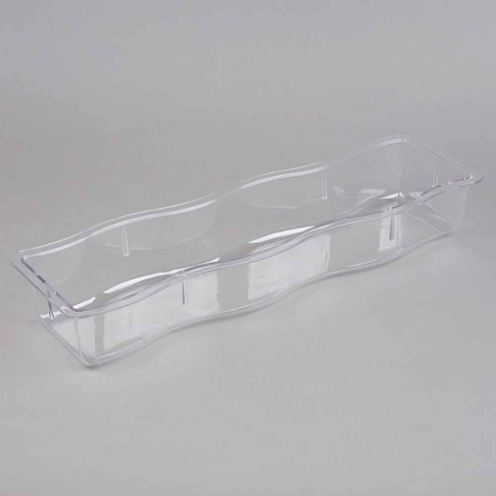 Carlisle 698207 Modular Displayware 1/2 Size Long Clear Polycarbonate Wavy Edge Food Pan - 3" Deep
