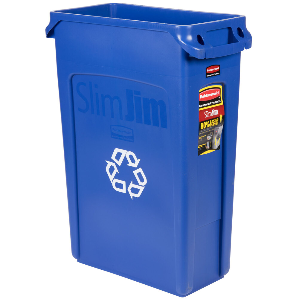 Rubbermaid® FG354007BLUE Slim Jim 23 Gallon Blue Rectangular Recycling Bin
