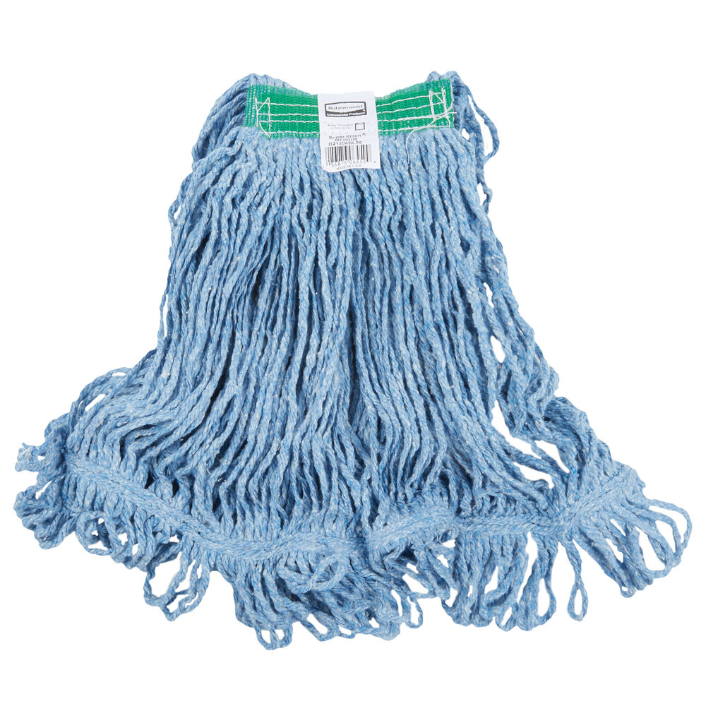 Rubbermaid® Super Stitch FGD21206BL00 20 oz. Blue Blend Looped End Wet Mop Head with 1" Headband