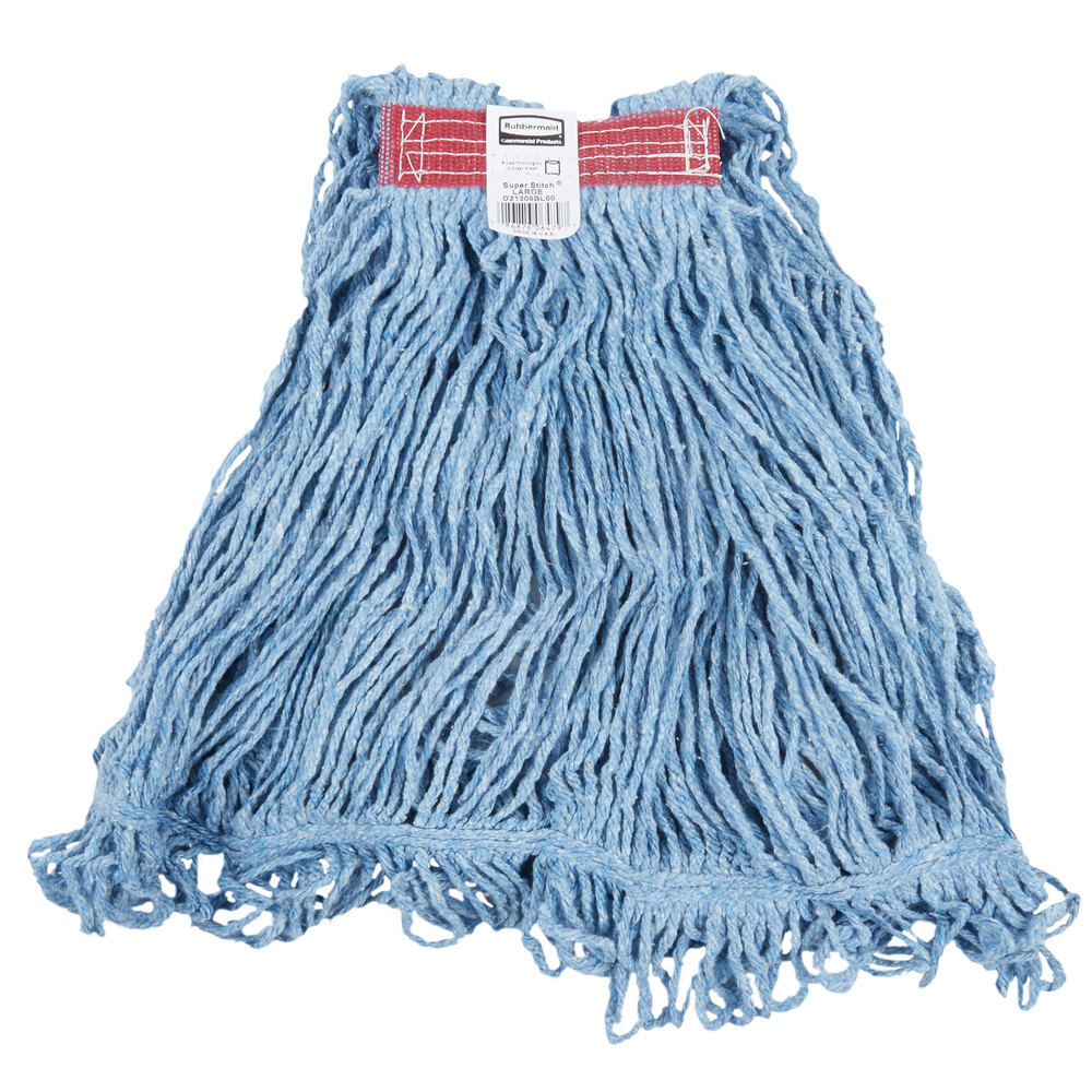 Rubbermaid® Super Stitch FGD21306BL00 24 oz. #32 Blue Blend Looped End Wet Mop Head with 1" Headband