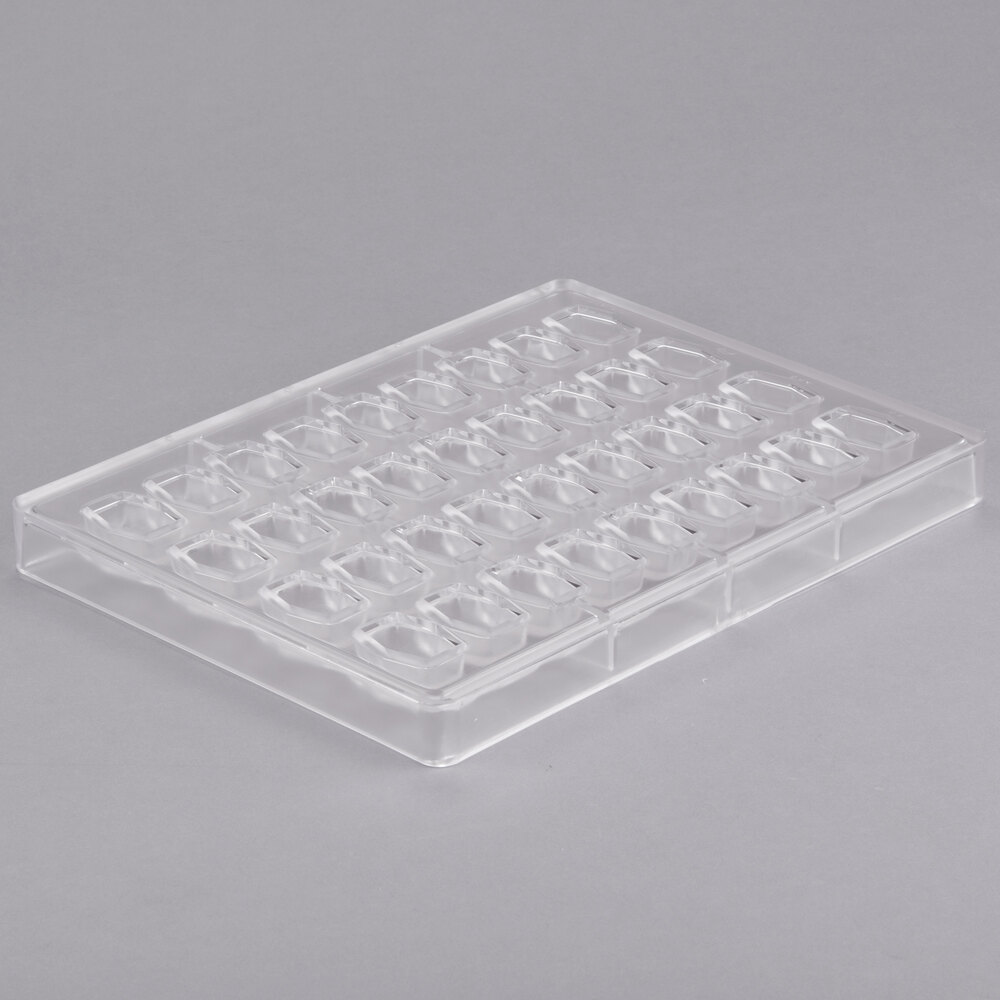 Matfer Bourgeat 380107 Polycarbonate 36 Compartment Tulip Rectangles Chocolate Mold