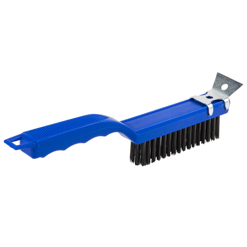 Carlisle 4067100 Sparta Wire Grill Brush with Scraper Plastic Handle