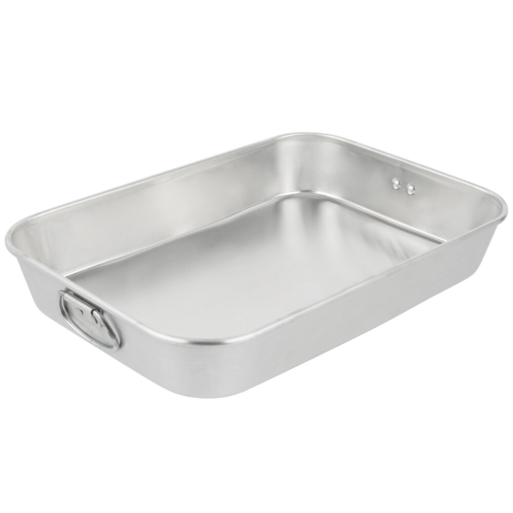 Vollrath 68078 Wear-Ever 6.25 Qt. Aluminum Baking and Roasting Pan with Handles - 15 3/8" x 10 7/8" x 2 3/8"