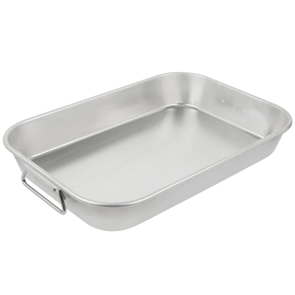 Vollrath 68250 Wear-Ever 5.375 Qt. Aluminum Baking and Roasting Pan with Handles - 15 7/8" x 10 7/8" x 2 1/4"