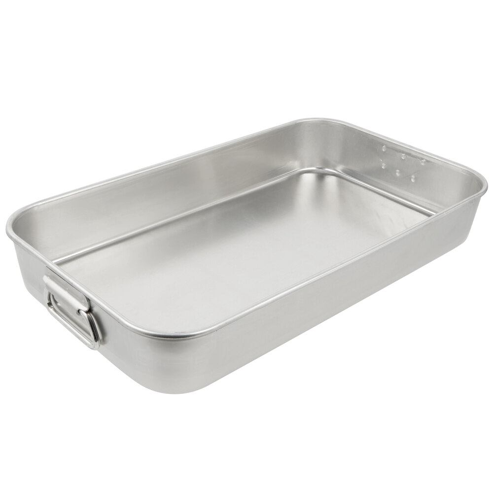 Vollrath 68252 Wear-Ever 17.875 Qt. Aluminum Baking and Roasting Pan with Handles - 24" x 14" x 3 1/2"