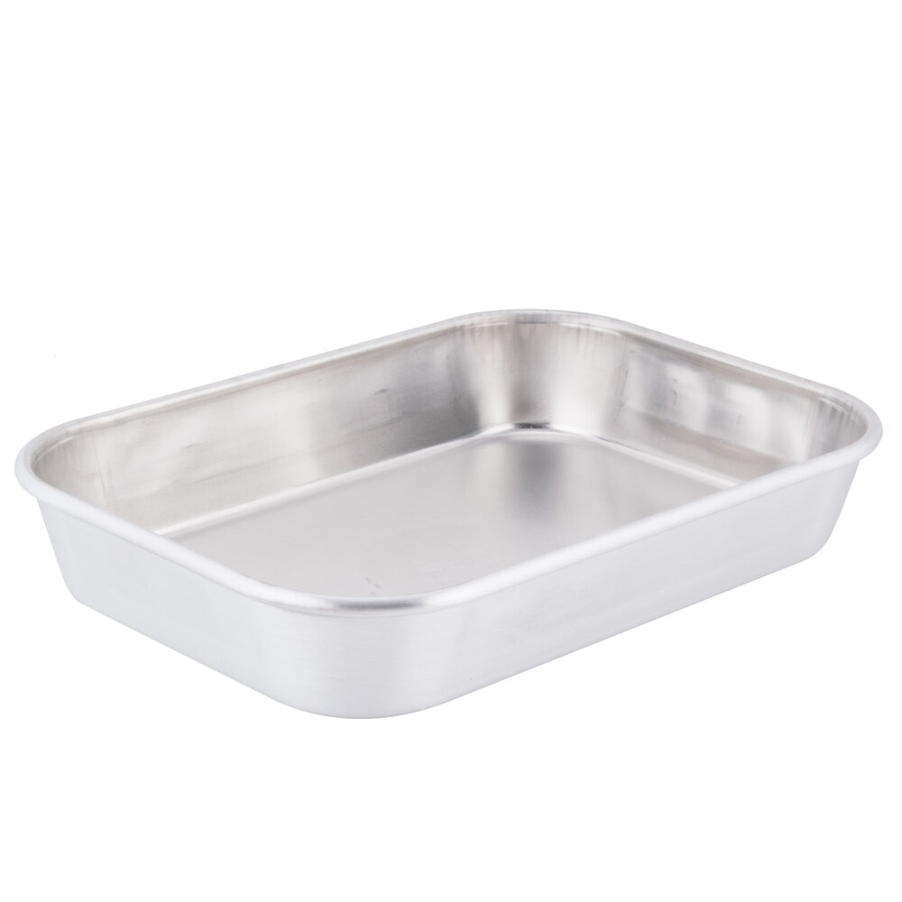 Vollrath 68076 Wear-Ever 3.875 Qt. Aluminum Baking and Roasting Pan - 13" x 9" x 2 1/4"