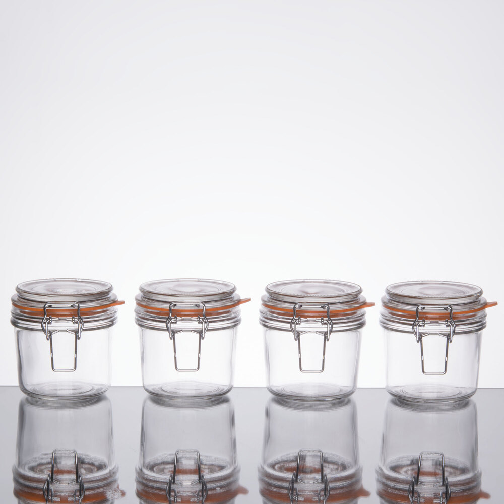 Tablecraft CJS12 11.5 oz Glass Condiment Jar - 4/Pack