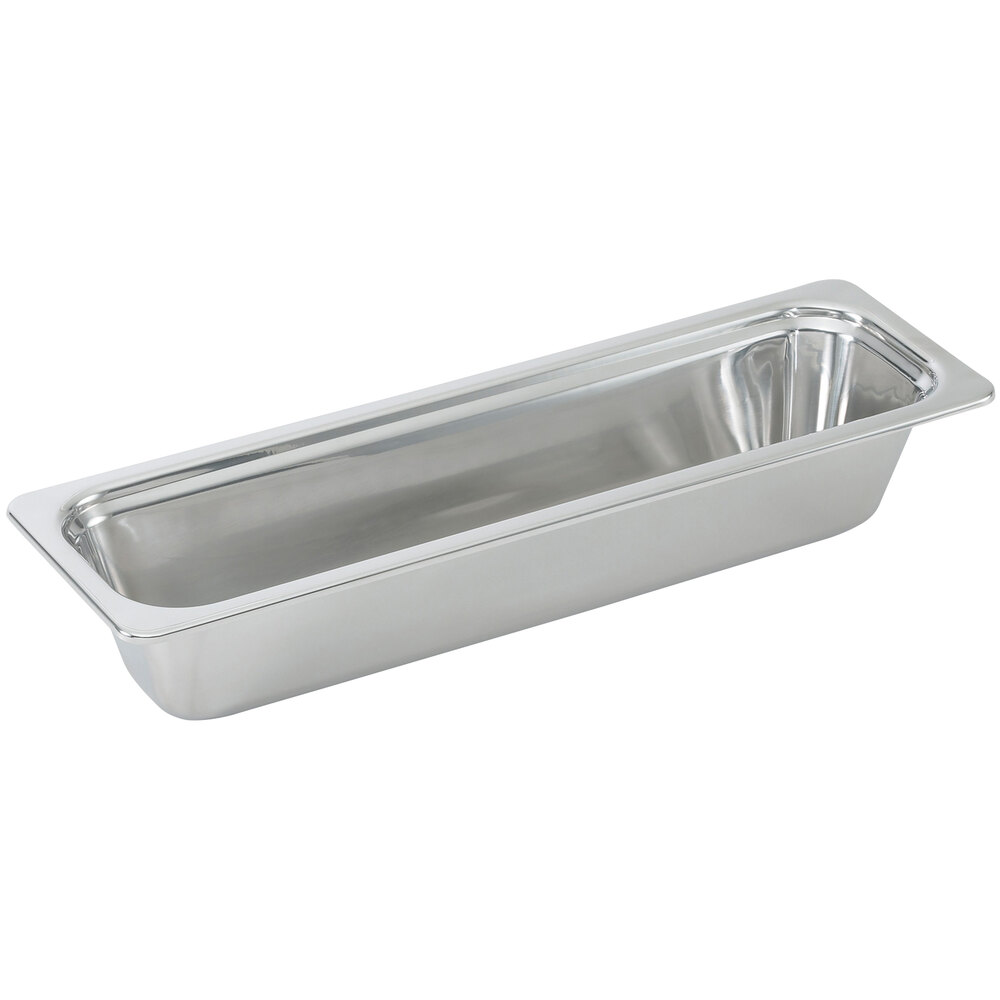 Vollrath 8230805 Miramar® 1/2 Size Long Mirror-Finished Stainless Steel Steam Table Food Pan - 2 3/4" Deep