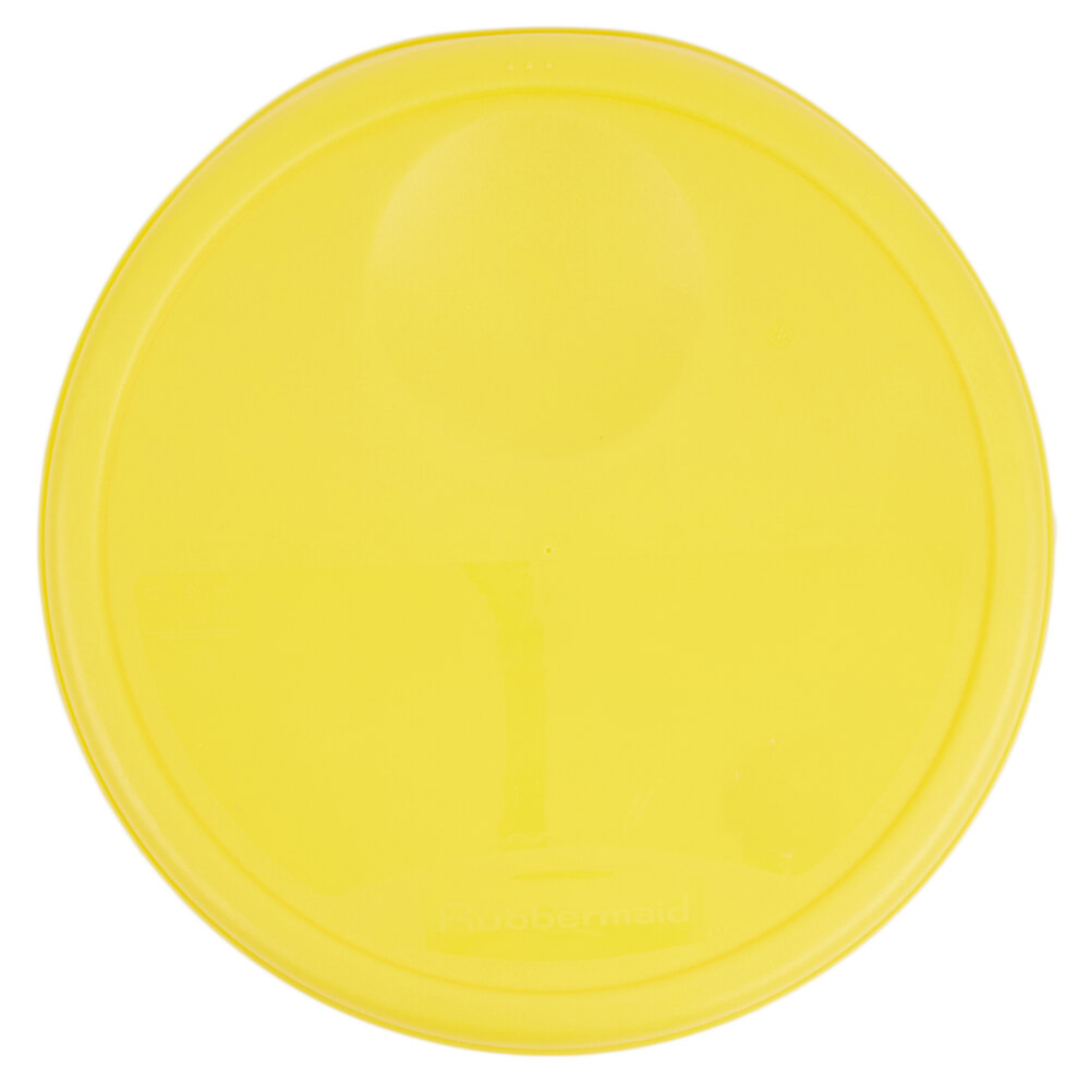 Rubbermaid® 12, 18, and 22 Qt. Yellow Round Polyethylene Food Storage Container Lid
