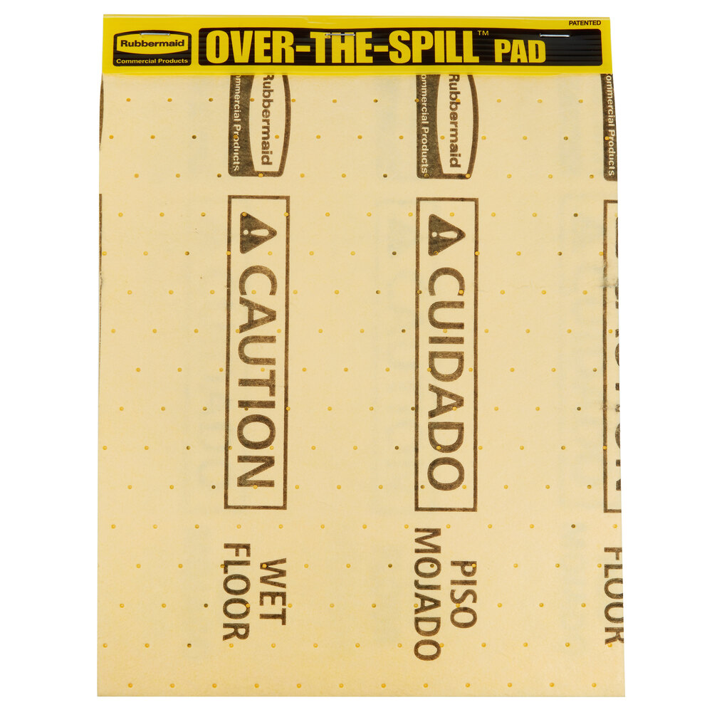 Rubbermaid® FG425400YEL Over-The-Spill 16" x 12 5/8" Yellow Medium Absorbent Pad Tablet with 22 Pads