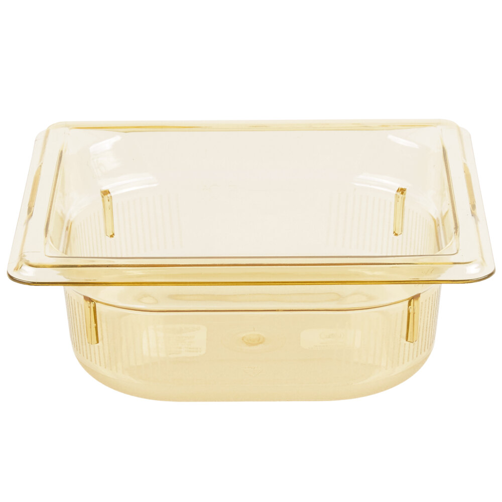 Vollrath 9062410 Super Pan® 1/6 Size Amber High Heat Plastic Food Pan - 2 1/2" Deep