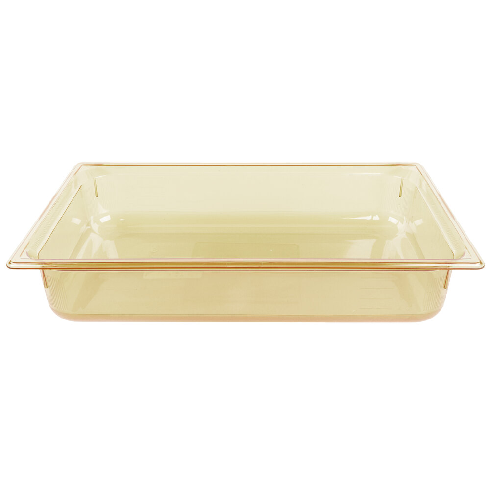 Vollrath 9004410 Super Pan® Full Size Amber High Heat Plastic Food Pan - 4" Deep