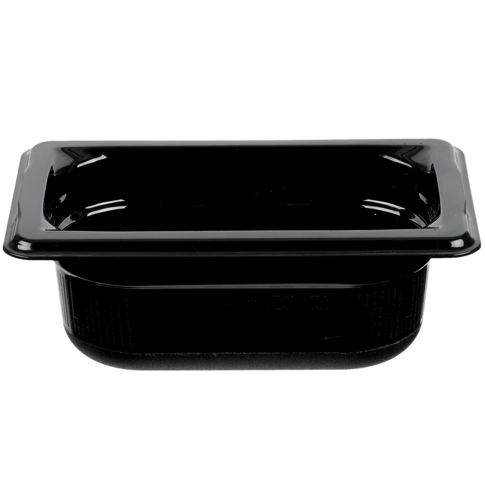 Vollrath 9092420 Super Pan® 1/9 Size Black High Heat Plastic Food Pan - 2 1/2" Deep