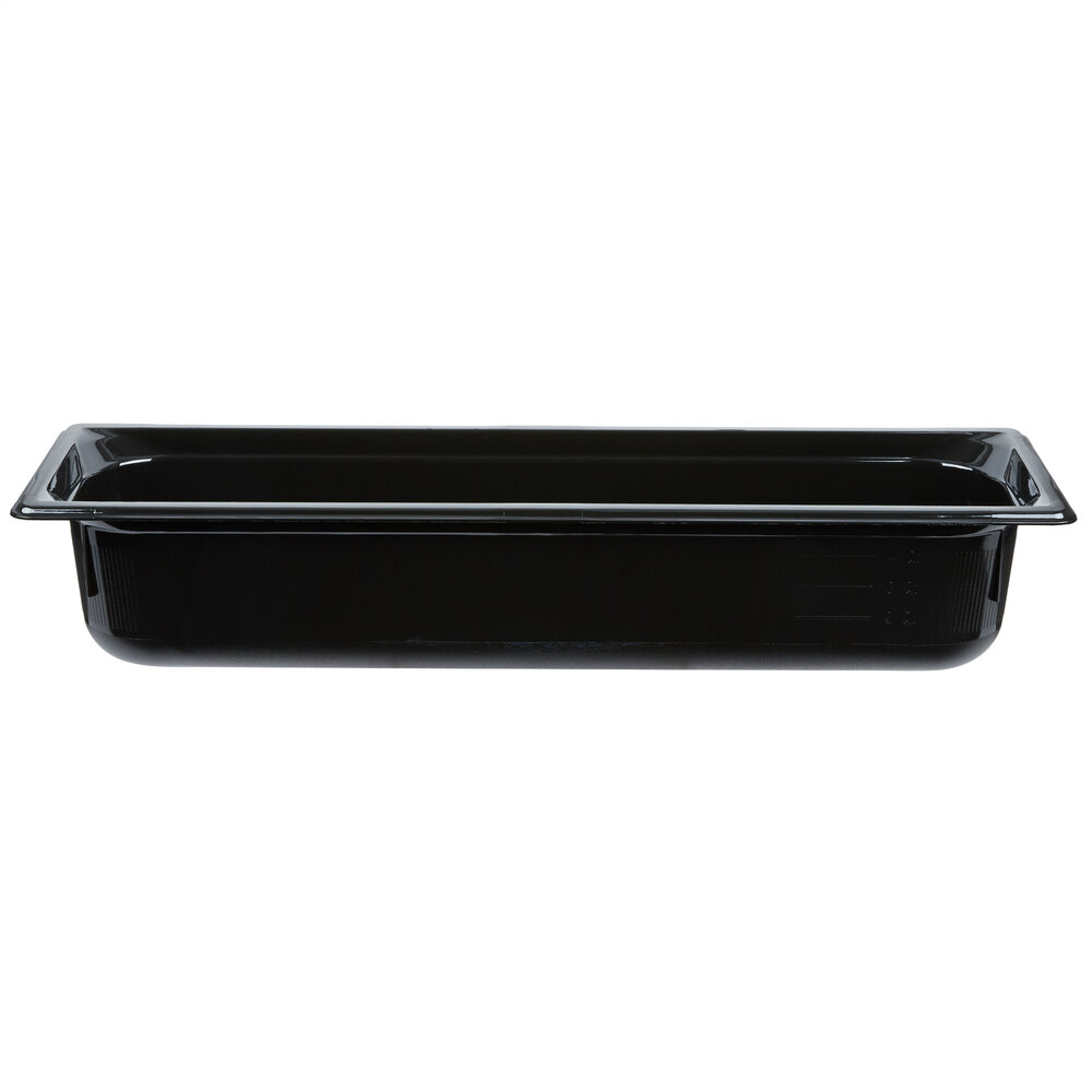 Vollrath 9054420 Super Pan® 1/2 Size Long Black High Heat Plastic Food Pan - 4" Deep