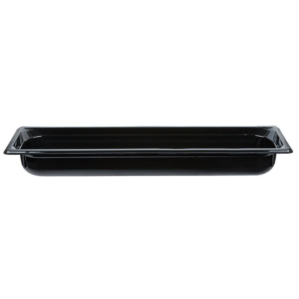Vollrath 9052420 Super Pan® 1/2 Size Long Black High Heat Plastic Food Pan - 2 1/2" Deep