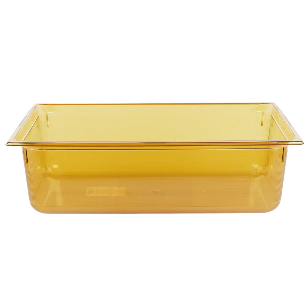 Vollrath 9006410 Super Pan® Full Size Amber High Heat Plastic Food Pan - 6" Deep