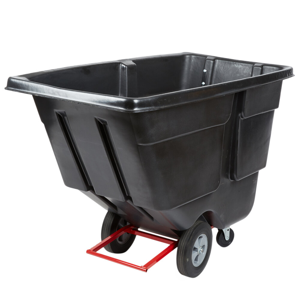 Rubbermaid® FG131400BLA Black 1.0 Cubic Yard Tilt Truck / Trash Cart (850 lb.)