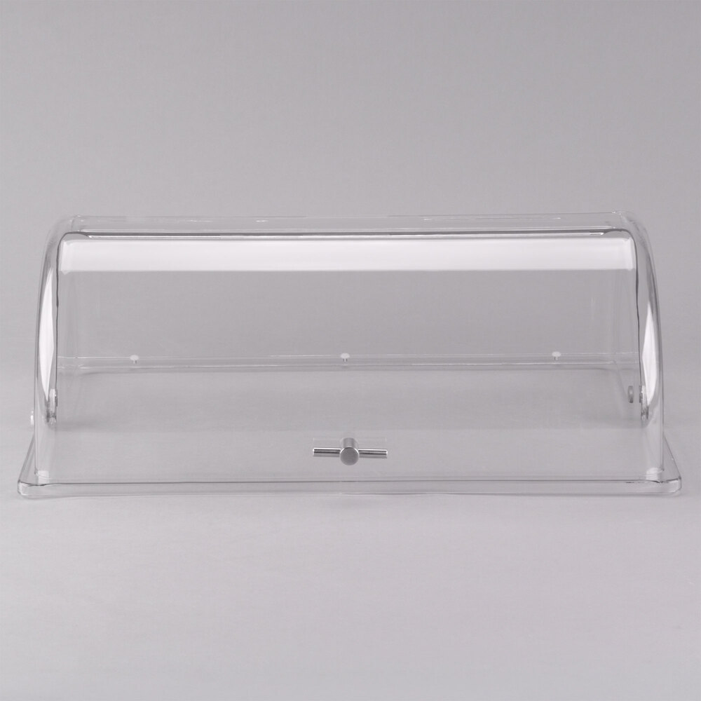 Tablecraft PC1 Rectangular Polycarbonate Roll Top Lid - 21 1/2" x 13 1/4" x 7 1/2"