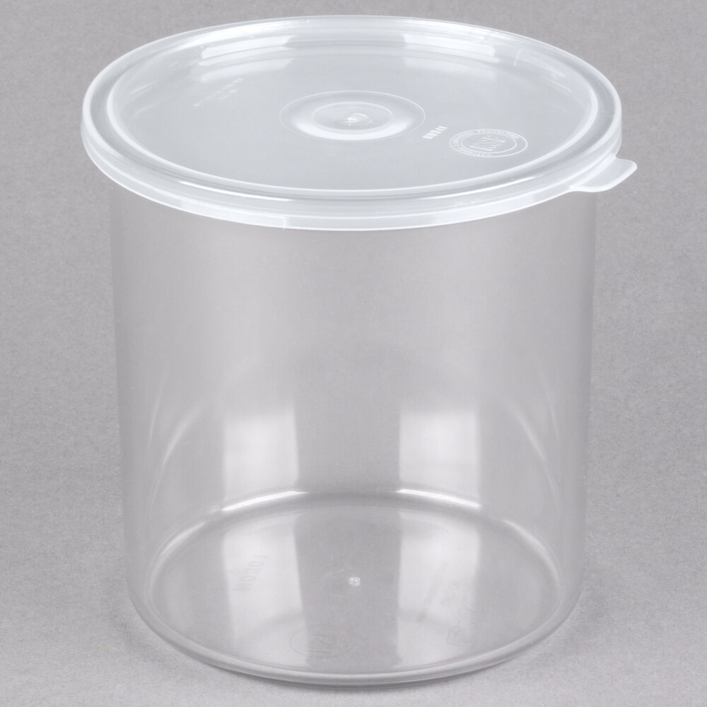 Carlisle Classic 1.2 Qt. Clear Round SAN Plastic Crock with Lid