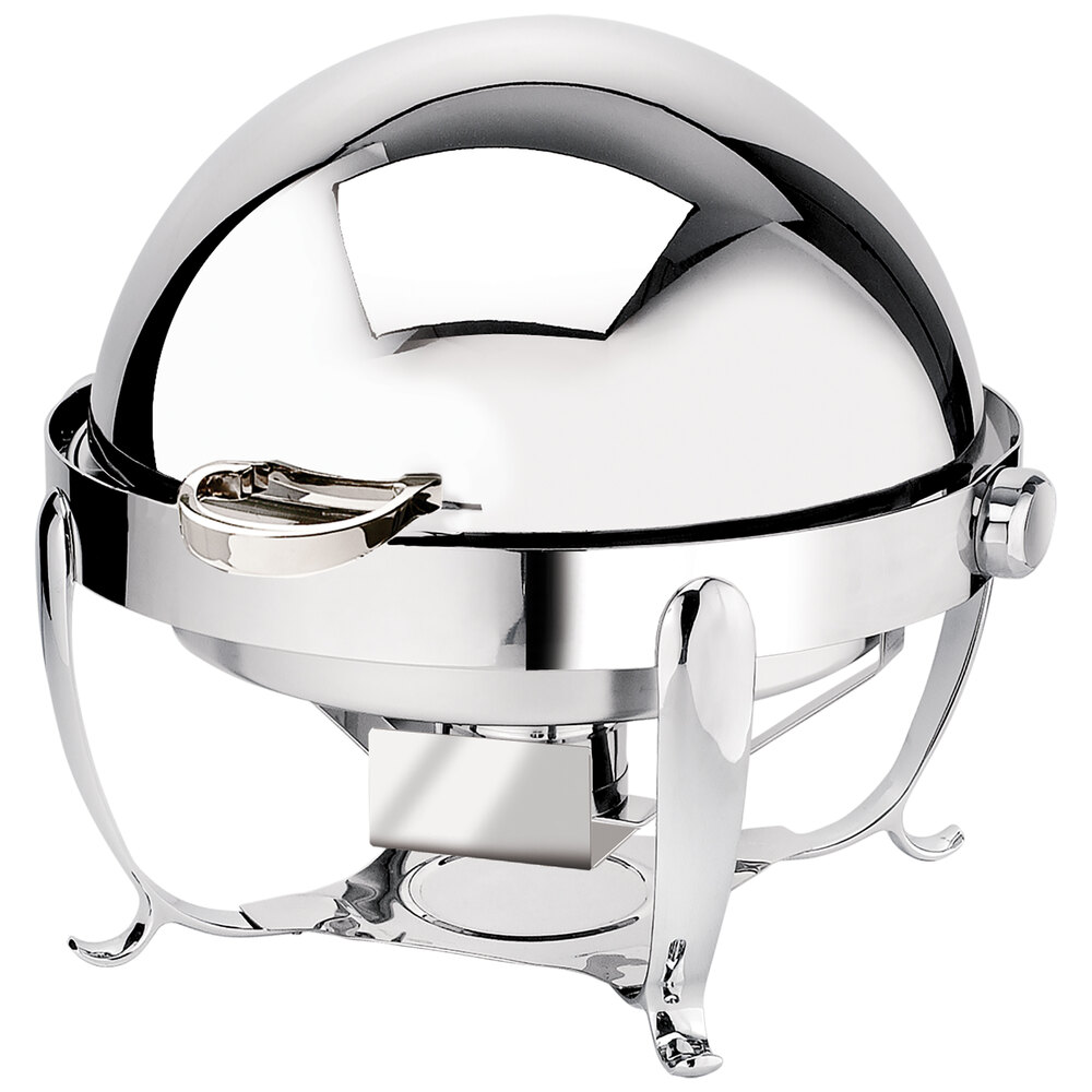 Eastern Tabletop 3118 Park Avenue 8 Qt. Round Stainless Steel Roll Top Induction / Traditional Chafer