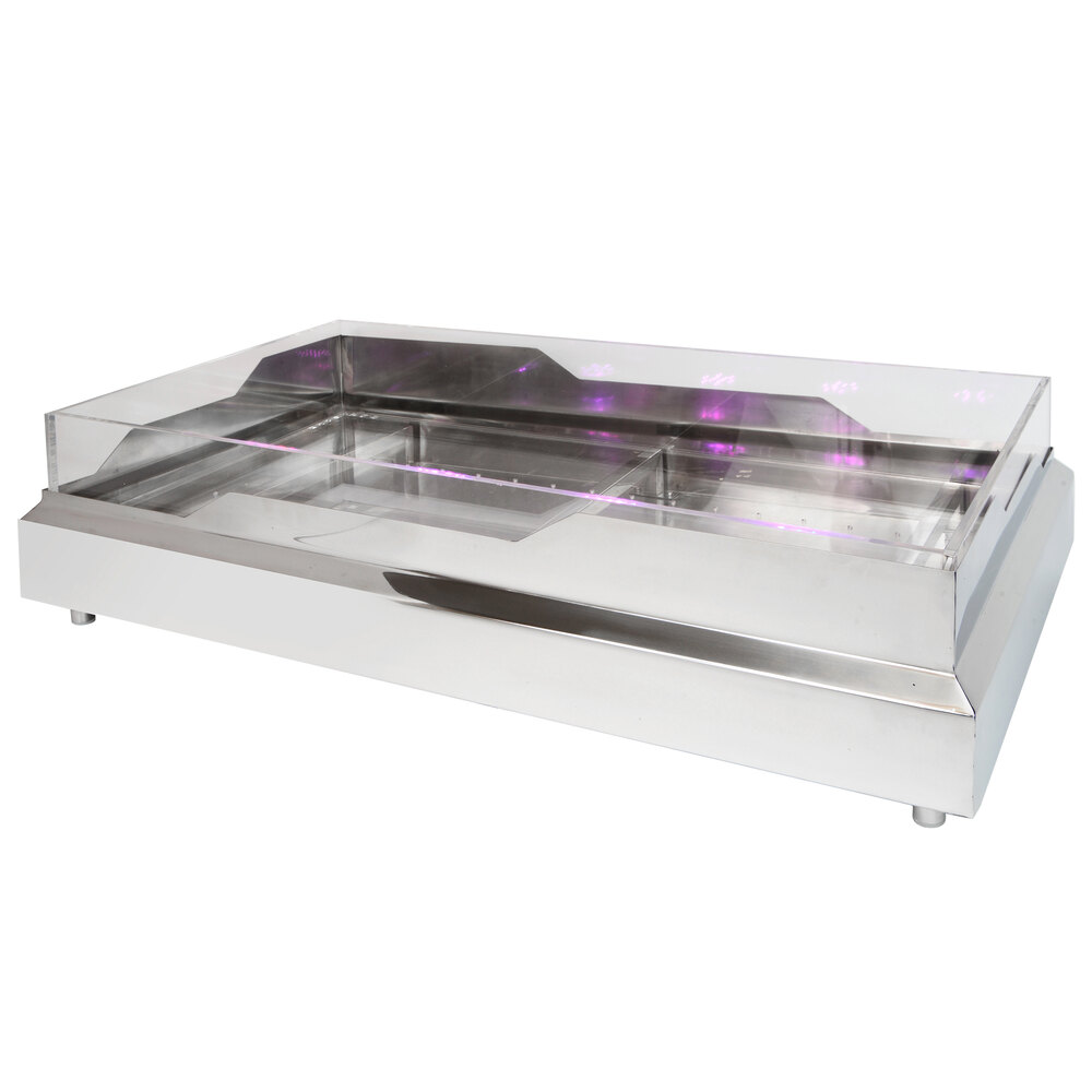 Eastern Tabletop RB3620 36 1/2" x 20 3/4" x 5" Rectangular Stainless Steel Raw Bar with Wave Design