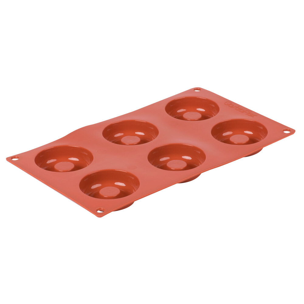 Matfer Bourgeat 257928 Gastroflex Orange Silicone 6 Compartment Savarin Mold