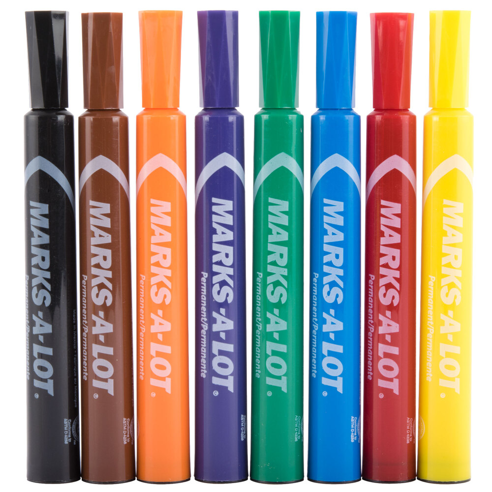 Avery® 24800 Marks-A-Lot Large Chisel Tip Desk Style Permanent Marker, Color Assortment - 12/Pack