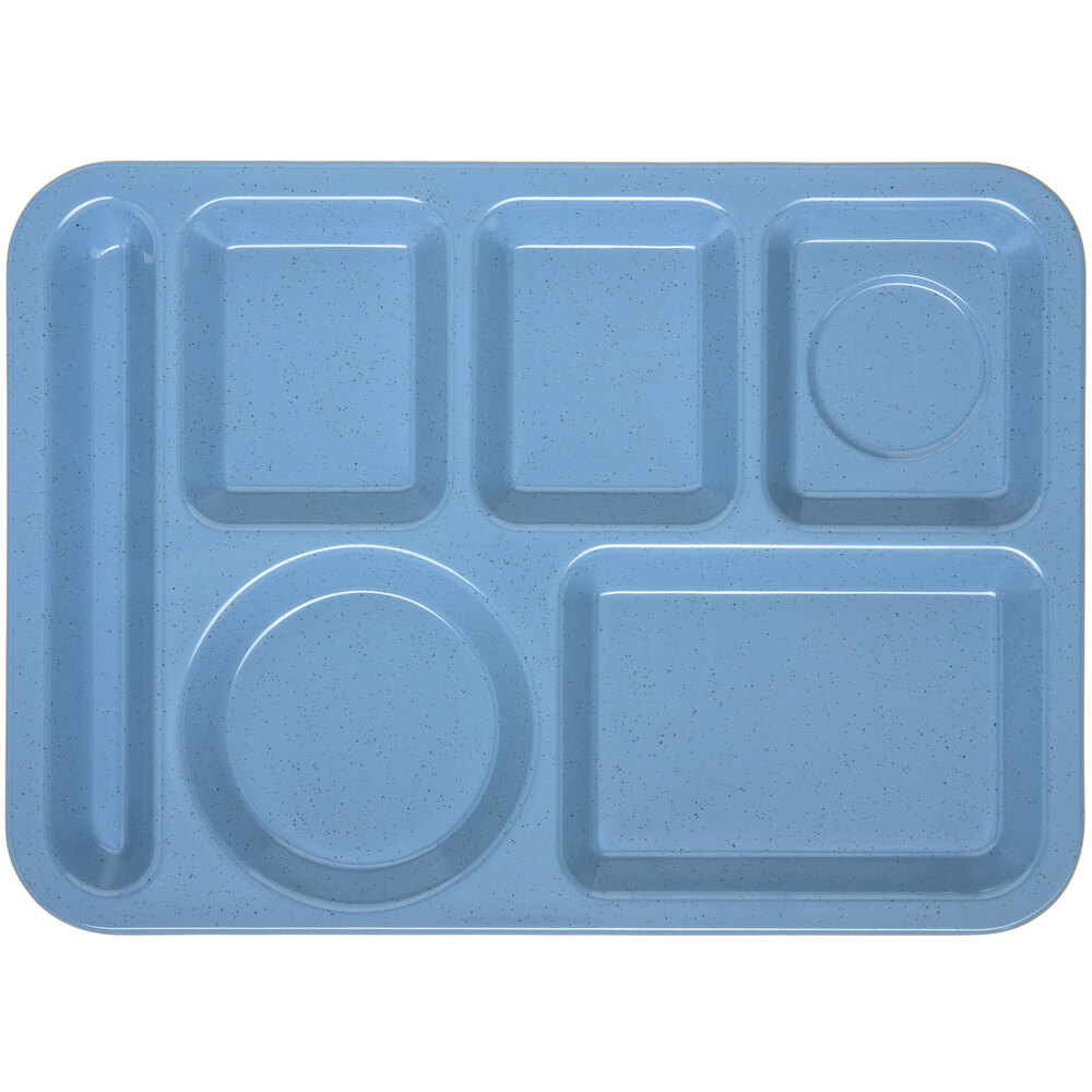 Carlisle 4398192 10" x 14" Left Handed Heavy-Duty Melamine NSF Sandshades 6 Compartment Tray
