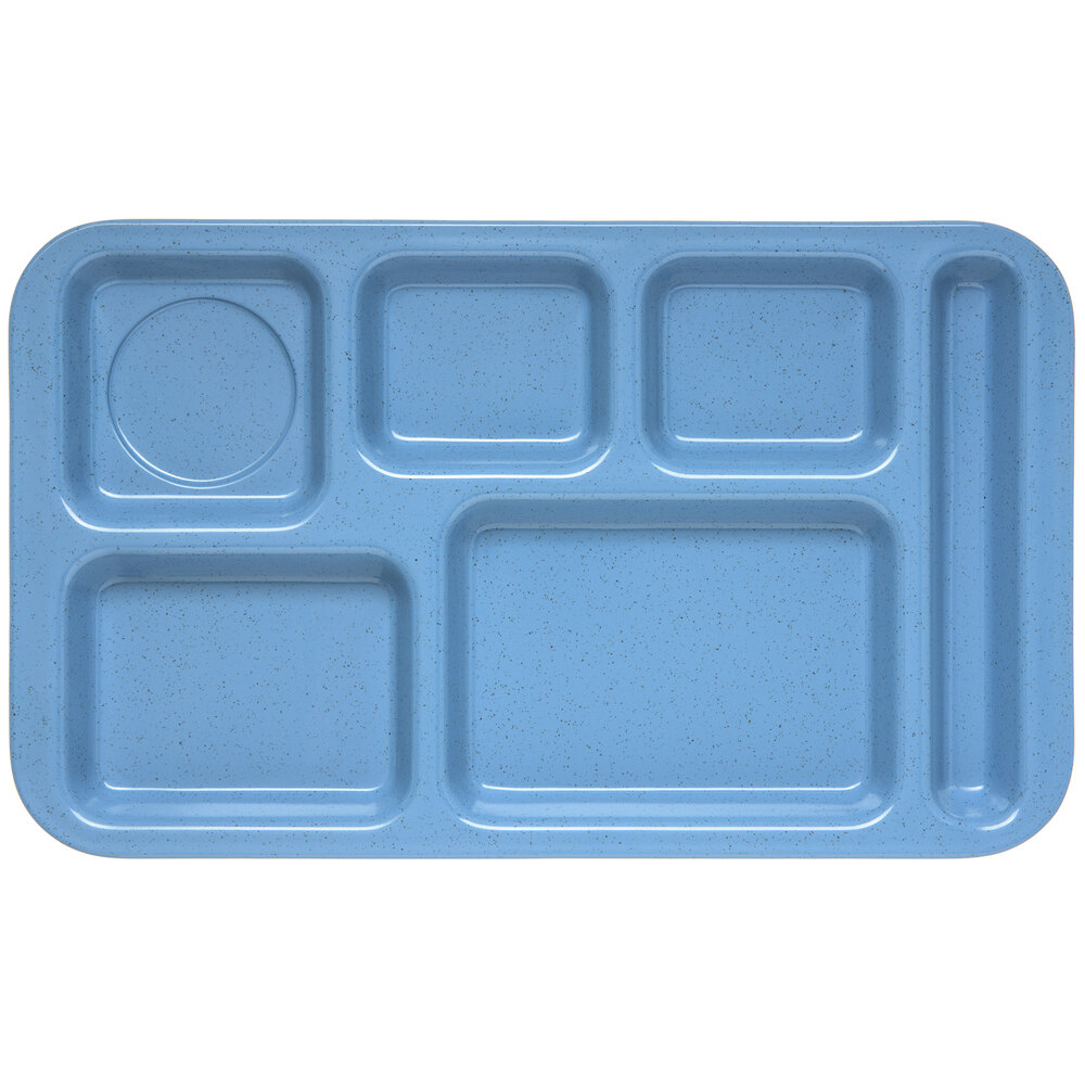 Carlisle 4398392 Space Saver 9" x 15" Right Handed Heavy-Duty Melamine NSF Sandshades 6 Compartment Tray