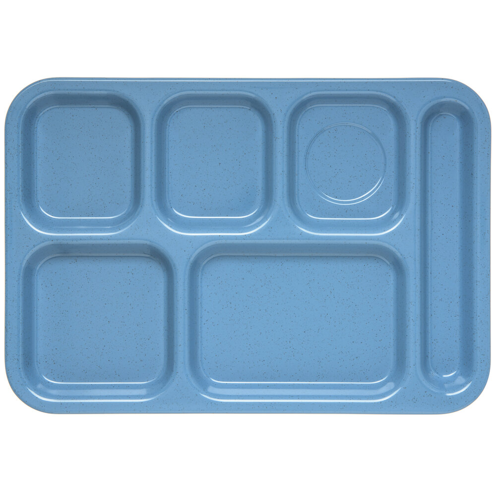 Carlisle 4398992 10" x 14" Right Handed Heavy-Duty Melamine NSF Sandshades 6 Compartment Tray