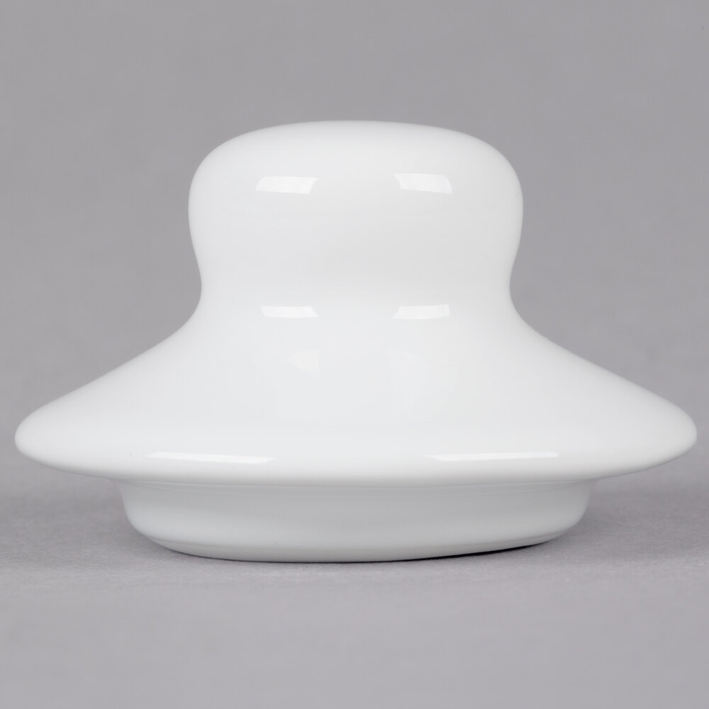 Tuxton BWT-100L White China Teapot Lid - 12/Case