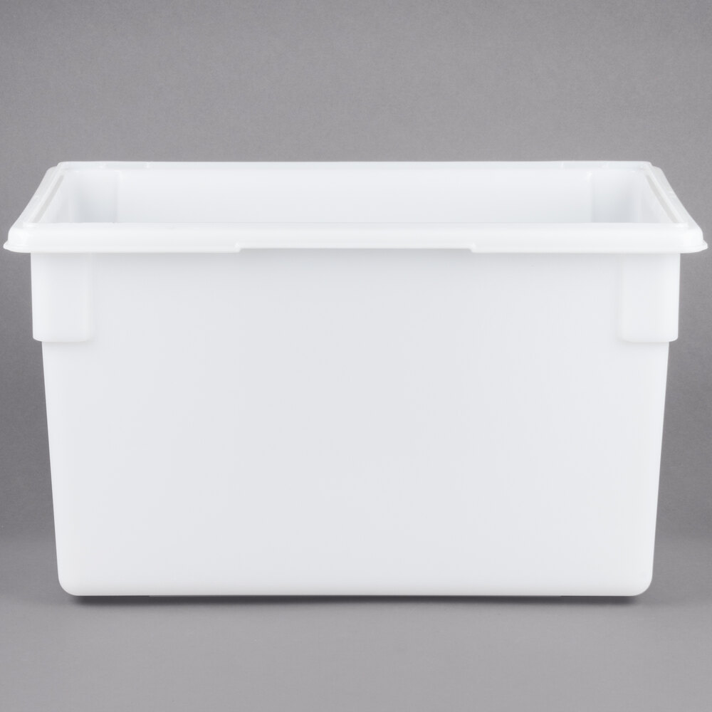 Rubbermaid® FG350100WHT White Polyethylene Food Storage Box - 26" x 18" x 15"