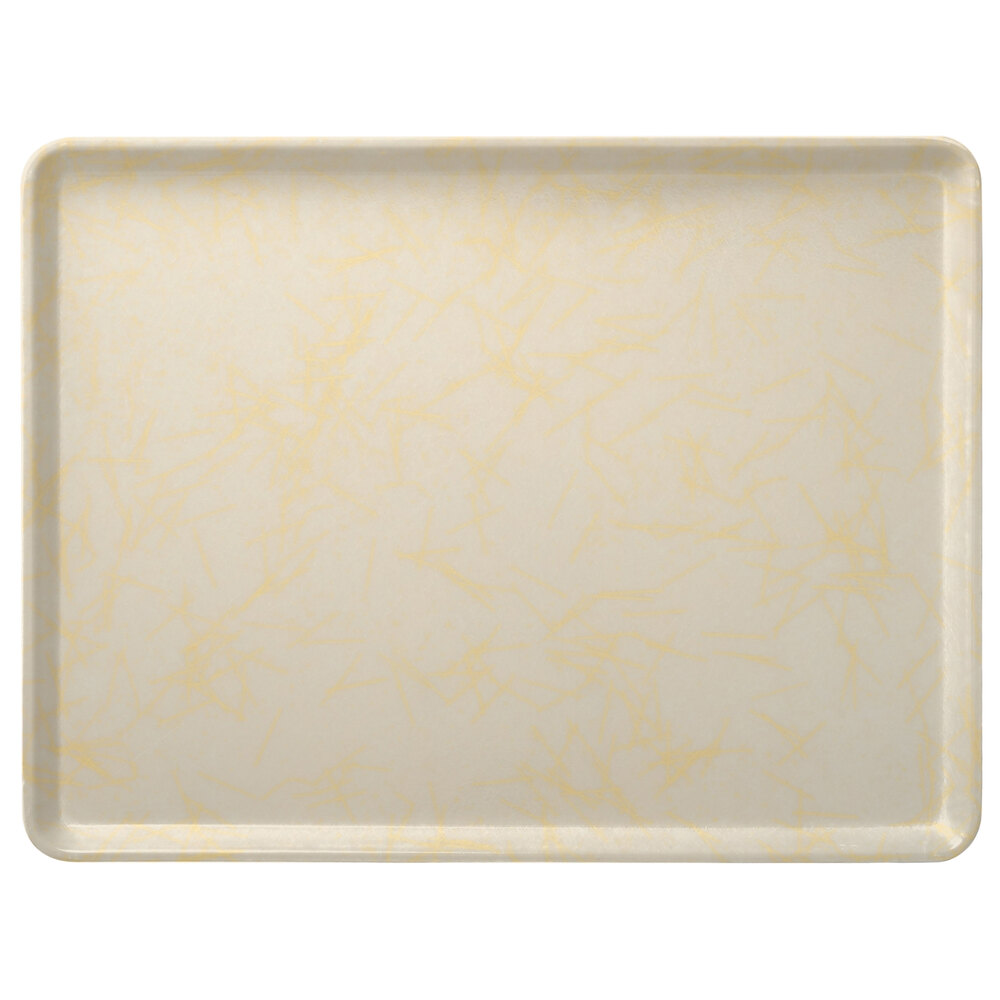 Carlisle 1418LDFG031 14" x 18" Glasteel Starfire Beige Dietary Fiberglass Tray - 12/Case