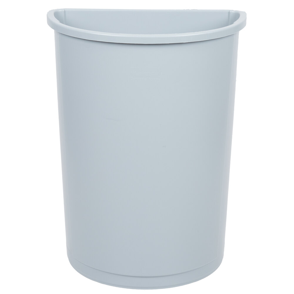 Rubbermaid® FG352000GRAY Untouchable 21 Gallon Gray Half Round Trash Can