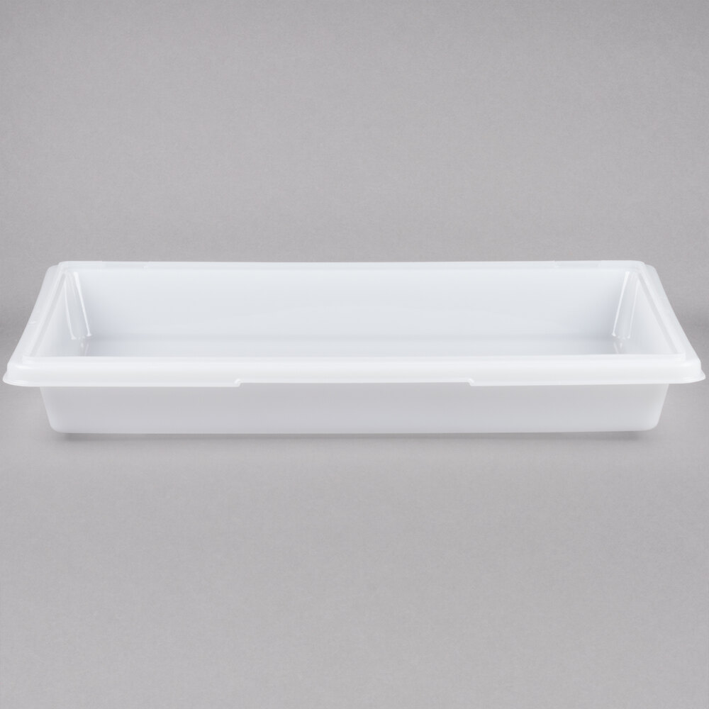 Rubbermaid® FG350600WHT White Polyethylene Food Storage Box - 26" x 18" x 3 1/2"