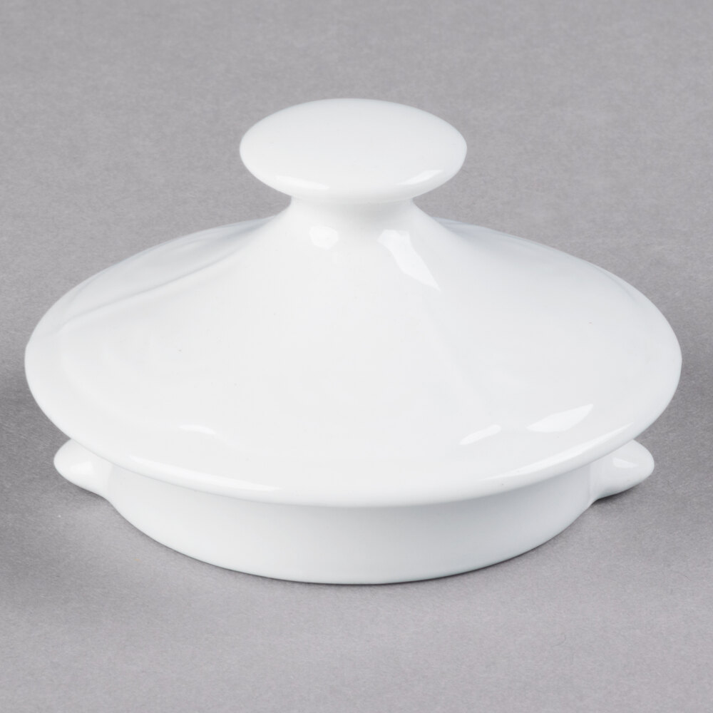 Tuxton CHT-170L Chicago Bright White China Teapot Lid - 12/Case