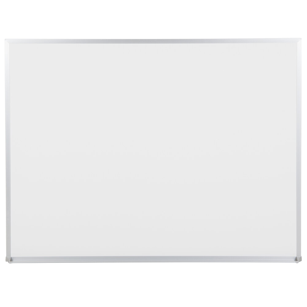 Universal UNV43624 48" x 36" White Melamine Dry Erase Board with Satin Aluminum Frame
