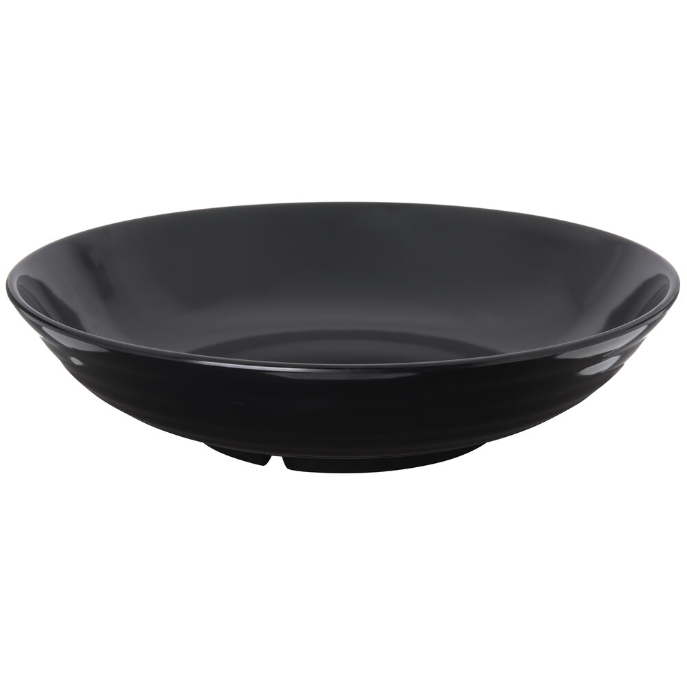 Carlisle 791303 Designer Displayware Black 13" Melamine 10 lb. Round Deli Crock - 4/Case