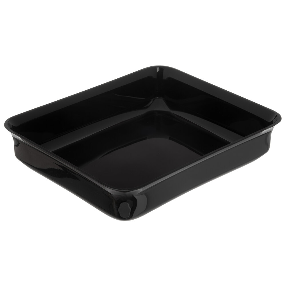 Carlisle 882103 Black 10 lb. Rectangular Deli Crock - 4/Case