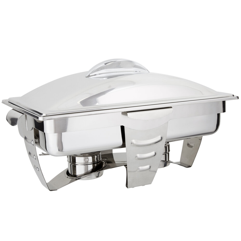 Vollrath 49520 9 Qt. Maximillian Steel Rectangular Chafer Full Size with Stainless Steel Accents