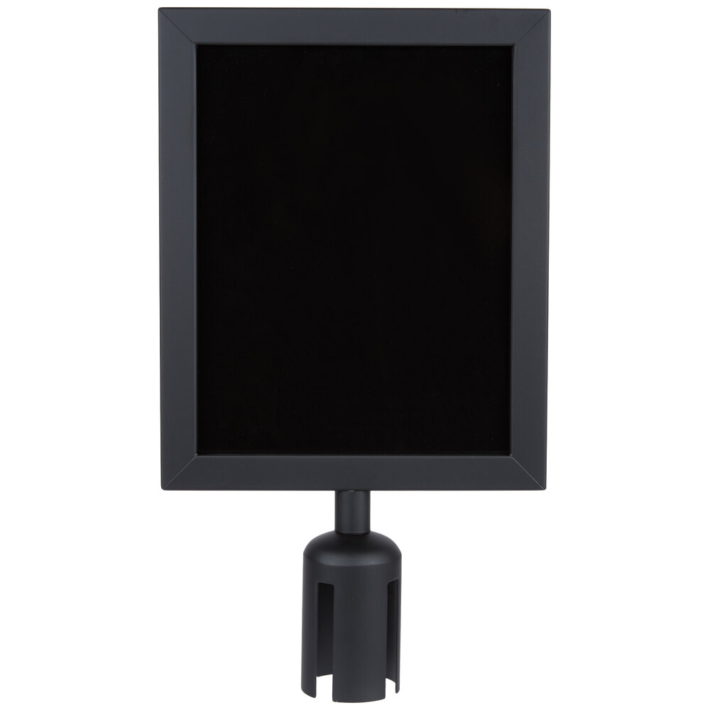 Aarco VSF118BK 11 1/8" x 8 5/8" Black Finish Vertical Removable Steel Stanchion Sign Frame