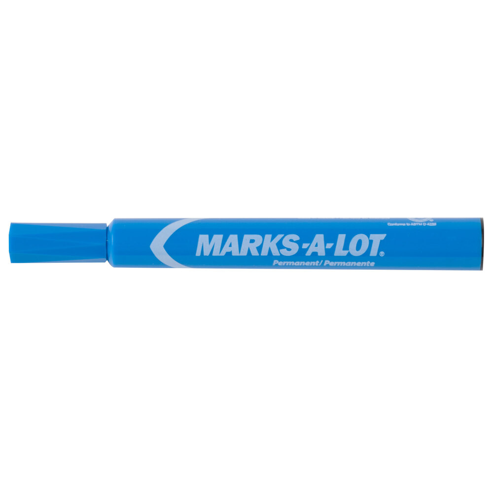 Avery® 8886 Marks-A-Lot Large Blue Chisel Tip Desk Style Permanent Marker - 12/Pack