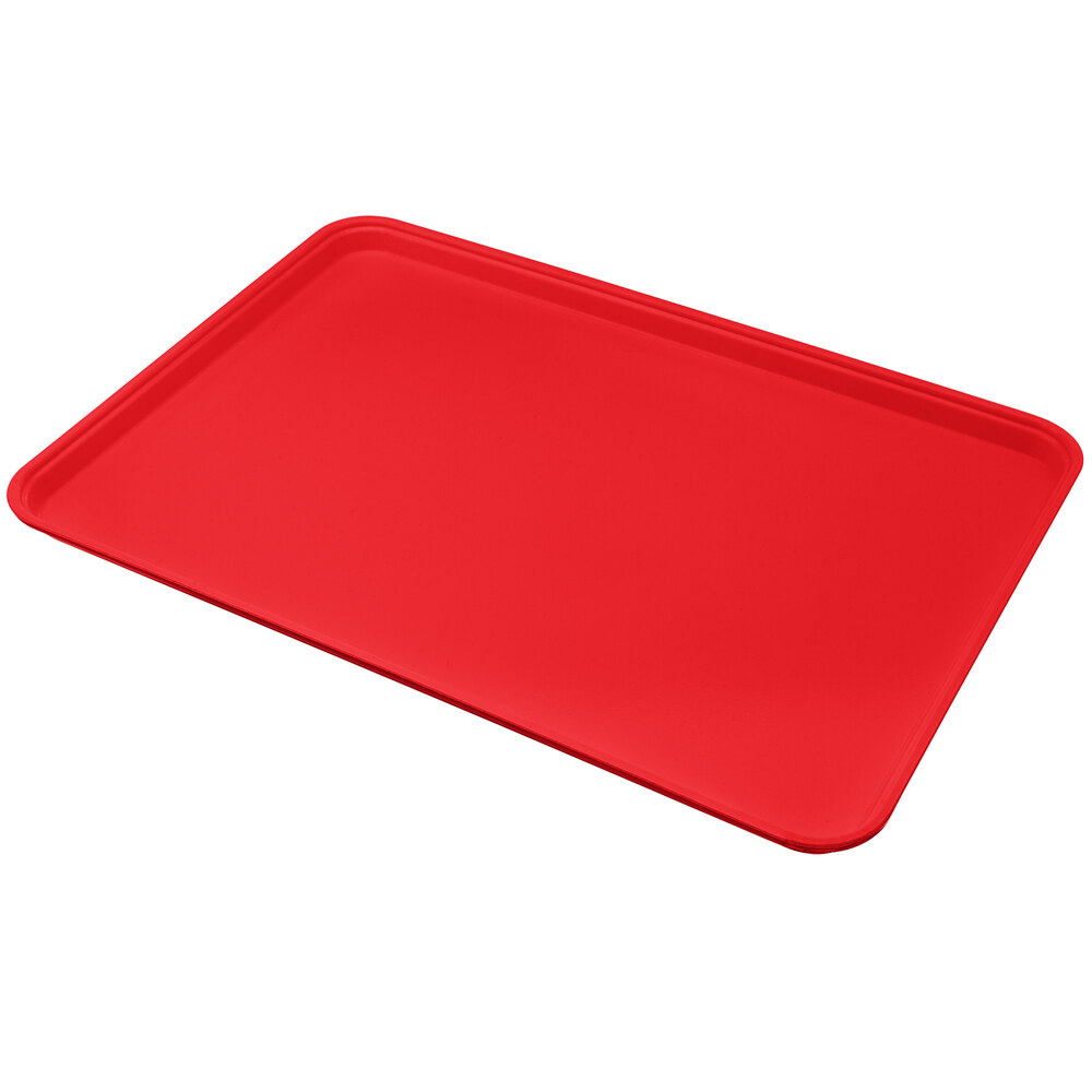 Carlisle 2618FGQ017 Red 18" x 26" Glasteel Display / Bakery Fiberglass Tray - 6/Case