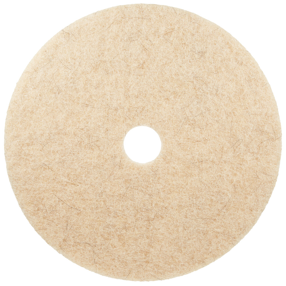 3M 3500 24" Natural Blend Tan Heavy Duty Burnishing Floor Pad - 5/Case