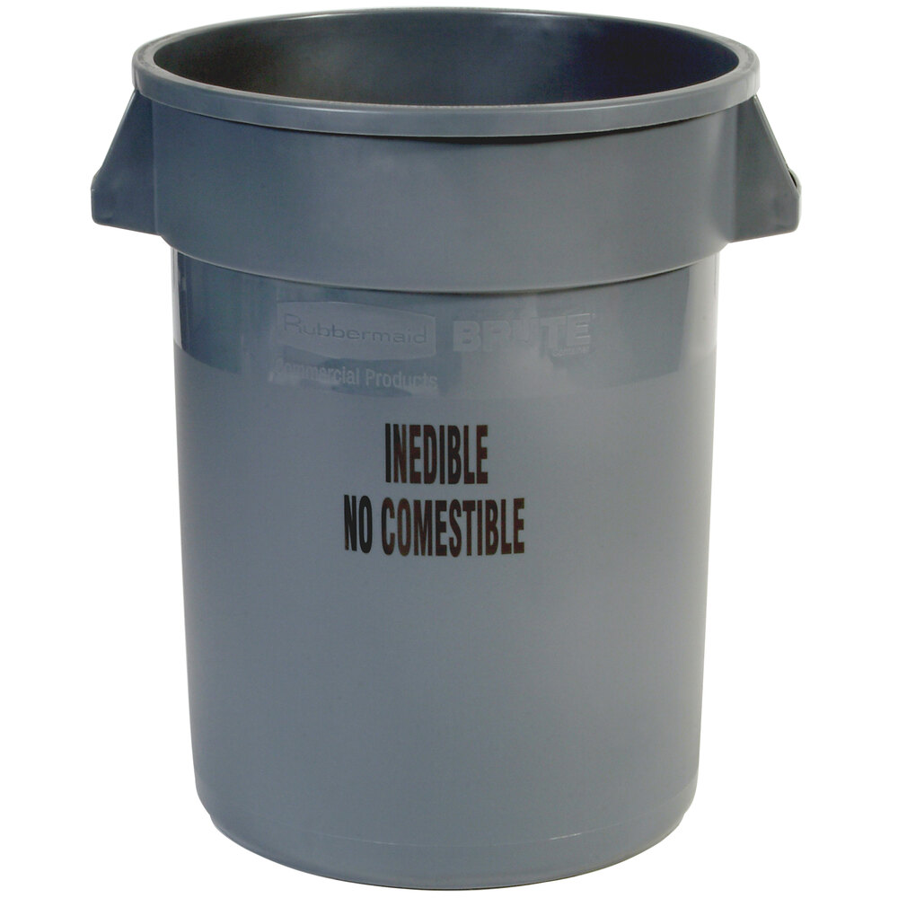 Rubbermaid® FG263256GRAY BRUTE 32 Gallon Gray "Inedible" Round Trash Can