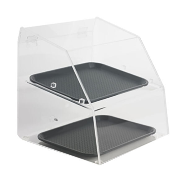 Vollrath SBC1014-2R-06 Small Classic 2 Tray Acrylic Bakery Display Case with Rear Door - 14 1/2" x 14 1/4" x 15 1/4"