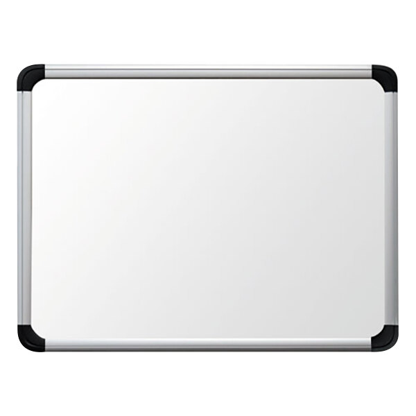 Universal UNV43841 36" x 24" White Magnetic Porcelain Dry Erase Board with Aluminum Frame and Black Plastic Corners